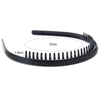 1 sztuk zwykły czarny rozciągliwy elastyczny cienki twardy Metal obręcz do włosów włosów ręcznie pałąk uchwyt zapięcie grzebień Hairgrips z zębami korona 5